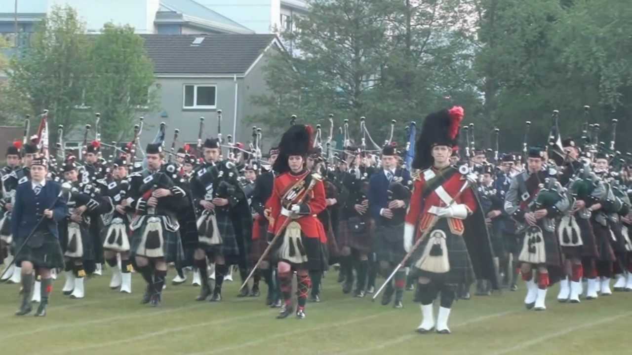 Beating Retreat by the Massed Pipes and Drums of the Scottish Schools' CCFs