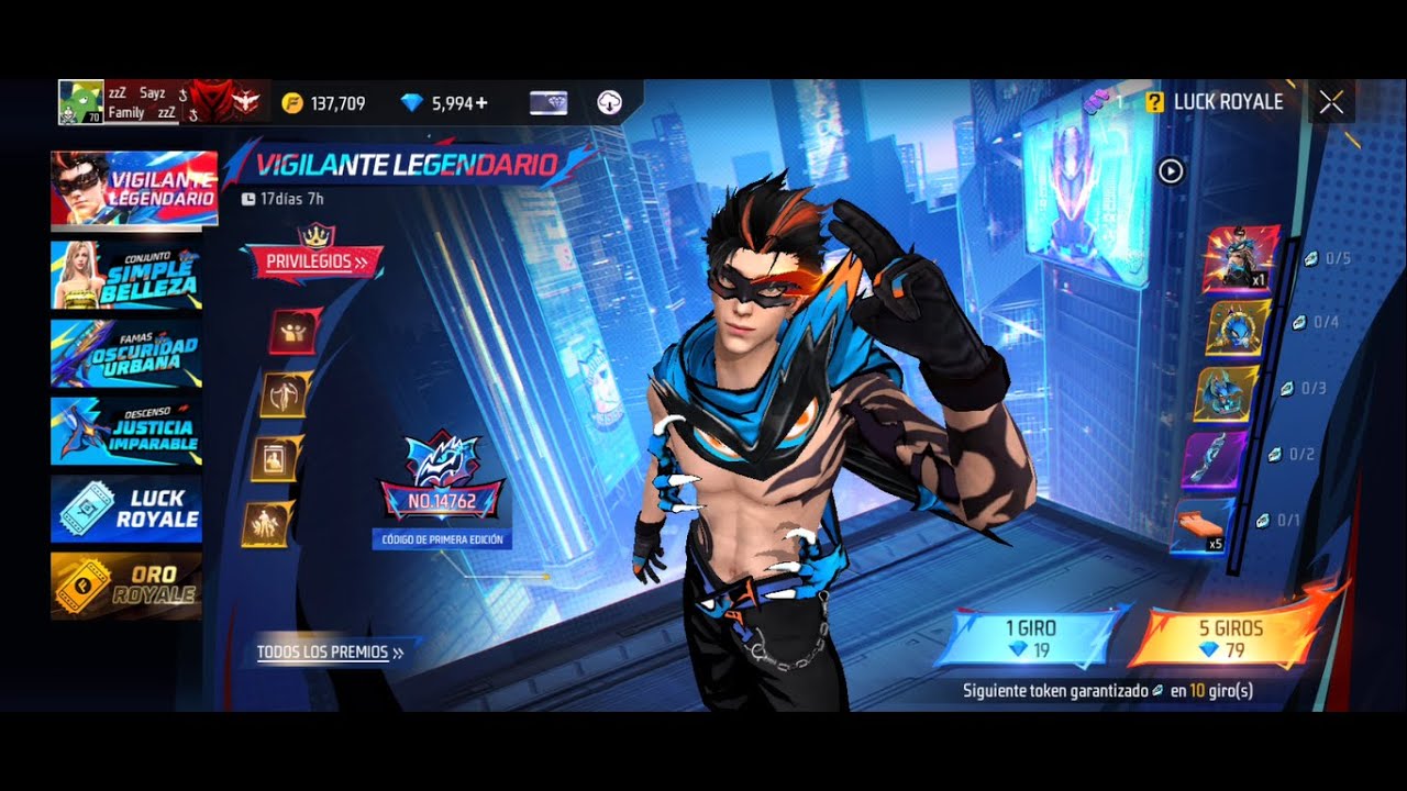 SACANDO EL NUEVO ASPECTO LEGENDARIO VIGILANTE NOCTURNO EN FREE FIRE