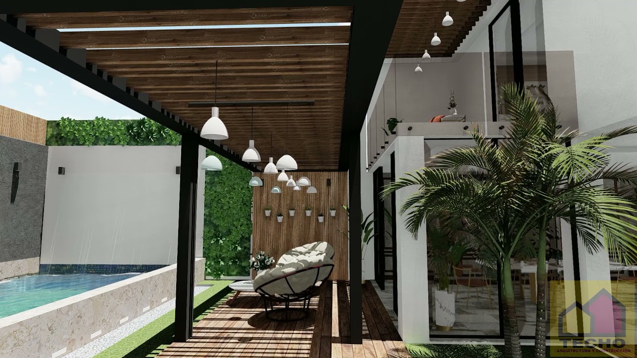 diseño de casa hermosa con piscina de 7 x 25
