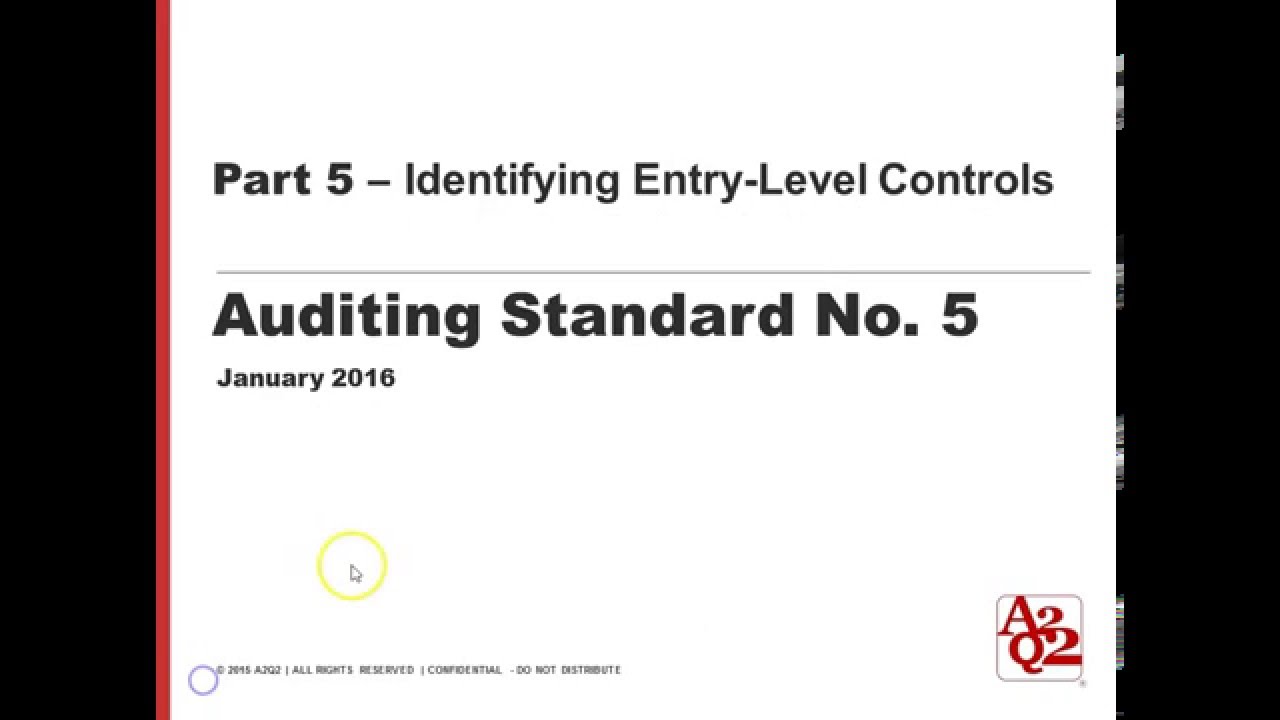 #21 | Part 5 &ndash; Entity-level Controls, De-mystifying SOX 404: Auditing Standards 5