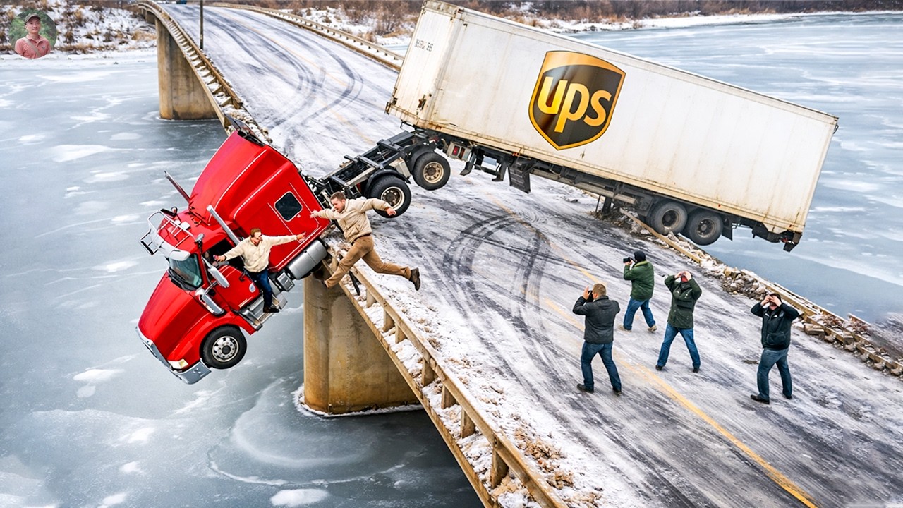 Crazy Moments on Frozen Roads | Ice Road Truckers Truck Driver Car Crash Caught on Camera