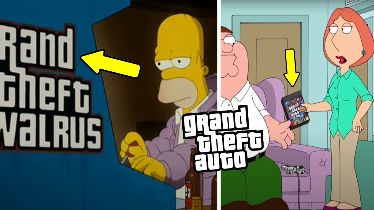 7 APARICIONES de GRAND THEFT AUTO en las CARICATURAS (Referencias)