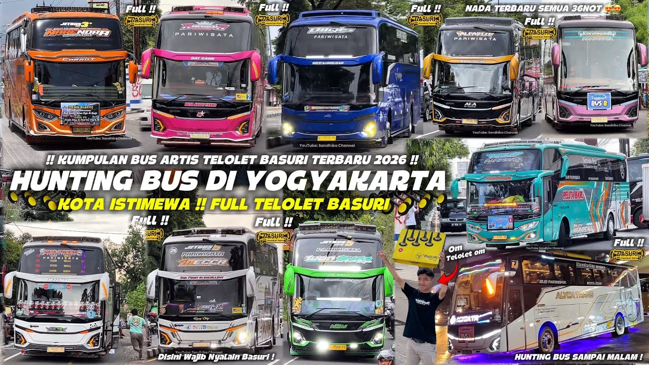 HEBOH‼️ KUMPULAN BUS TELOLET TERBARU DI JOGJA BANYAK ARTIS BUS!! FULL BASURI CORONG ATAS 🥳🤯
