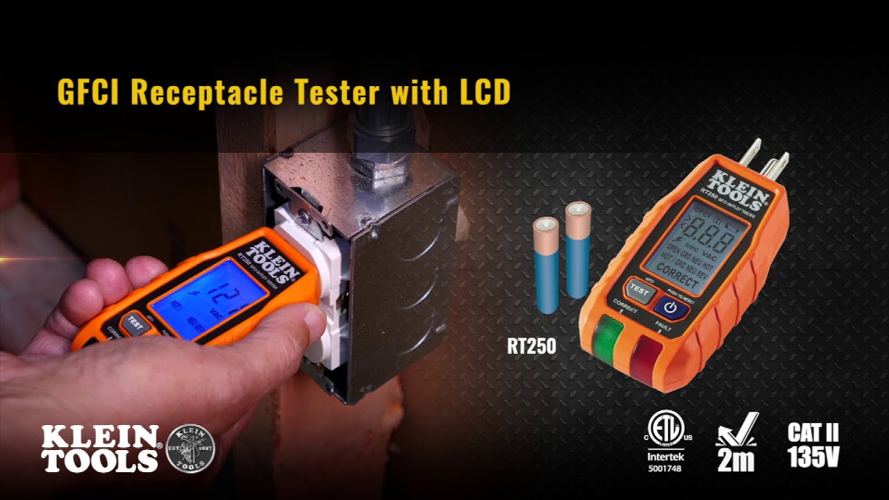 GFCI Receptacle Tester with LCD, RT250