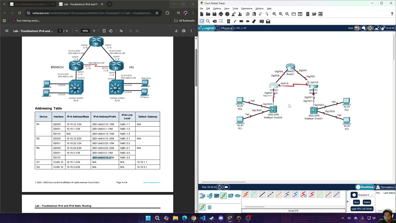 Modul 1 : 1.1.3 Lab - Troubleshoot Static Routing