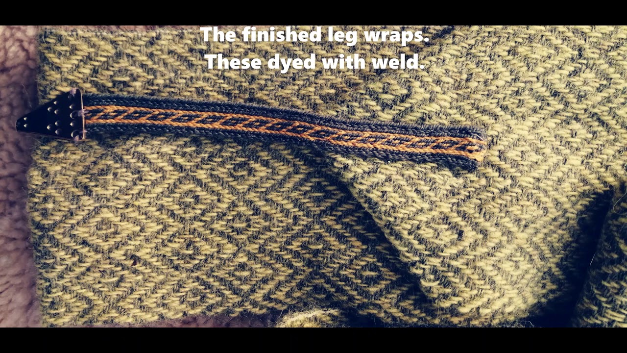 Naturally Dyed Viking, Anglo-Saxon woven leg wraps - Drakos Dottir