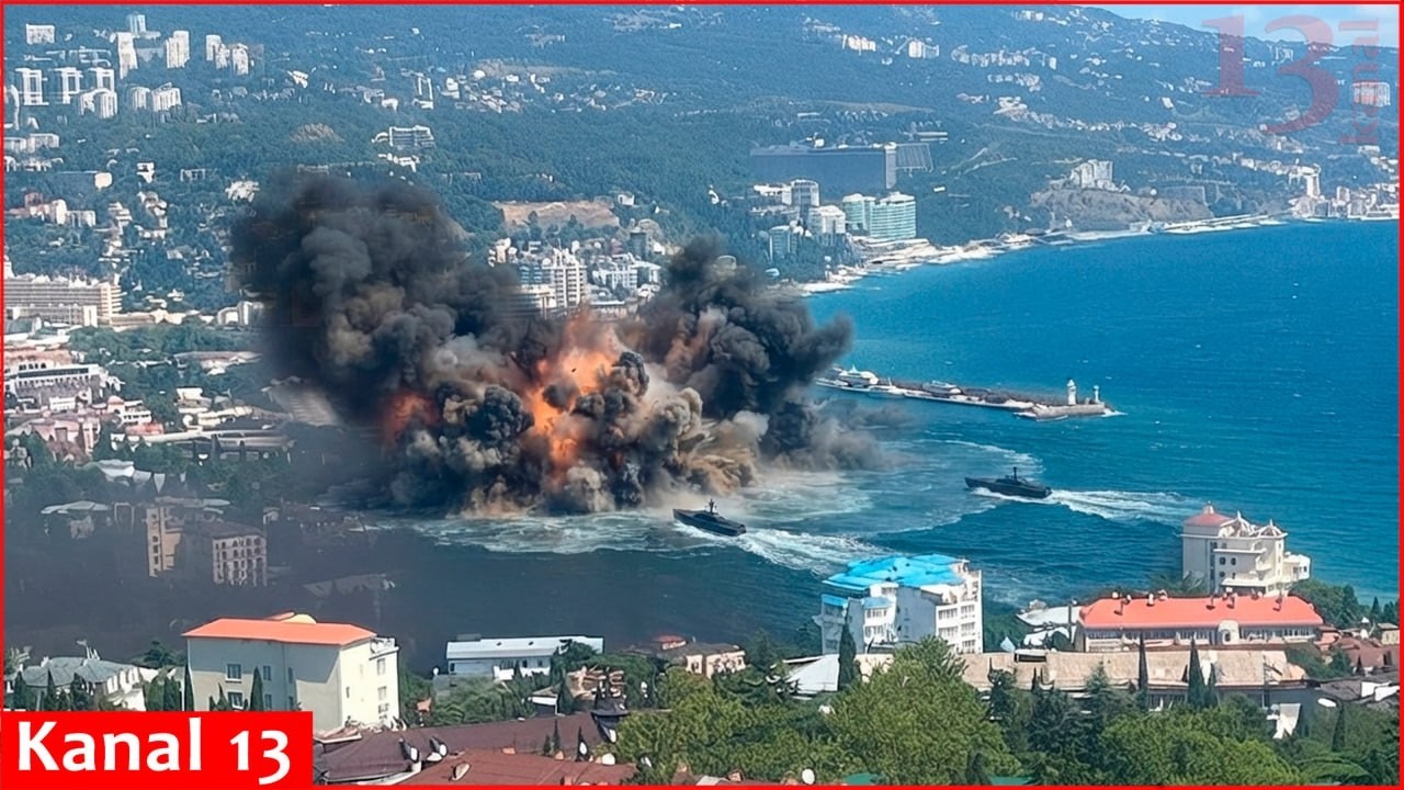 Порт в оккупированной Ялте охвачен пламенем: атака морских дронов привела к экстренной эвакуации