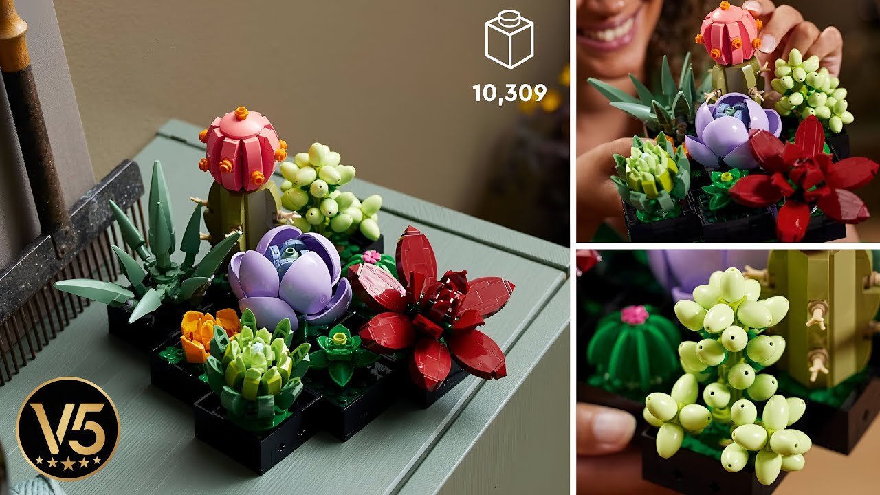 🎁💚🌵💐🧩 DECORAÇÃO LEGO SUCULENTAS KIT DE CONSTRUÇÃO DE DECORAÇÃO DE PLANTAS 🌿🏠