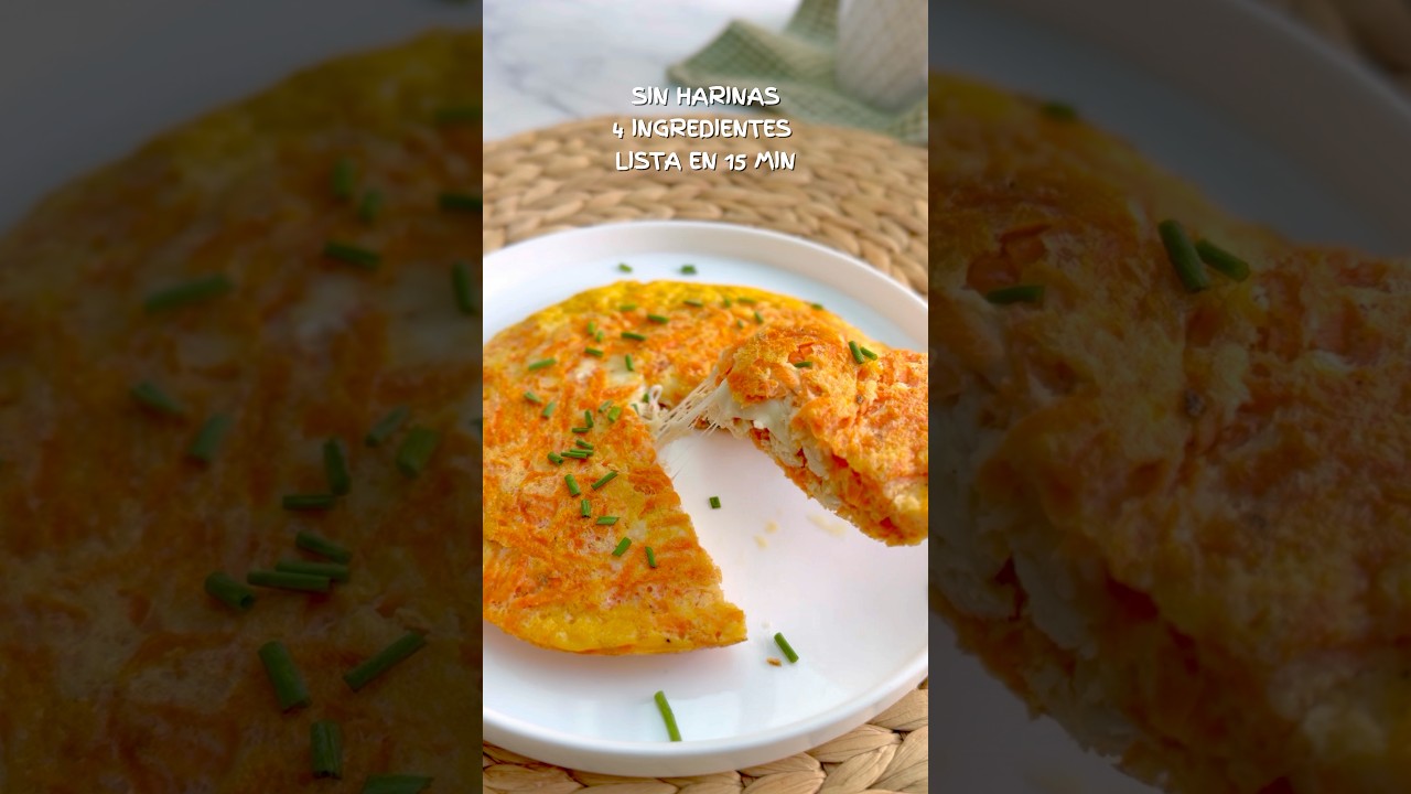 TORTILLA DE ZANAHORIA RELLENA✅SIN HARINAS✅4 INGREDIENTS✅LISTA EN 15 MIN #recetasfaciles #singluten