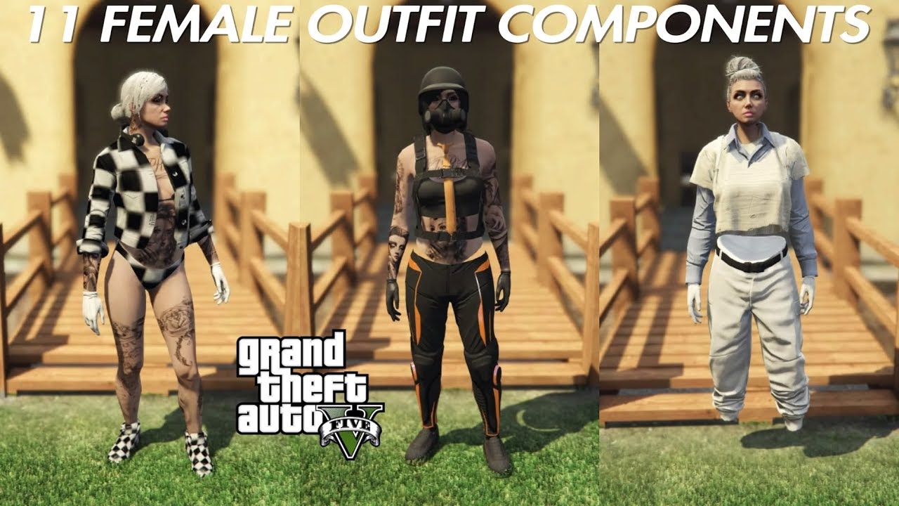 GTA V ONLINE 11 FEMALE OUTFIT COMPONENTS