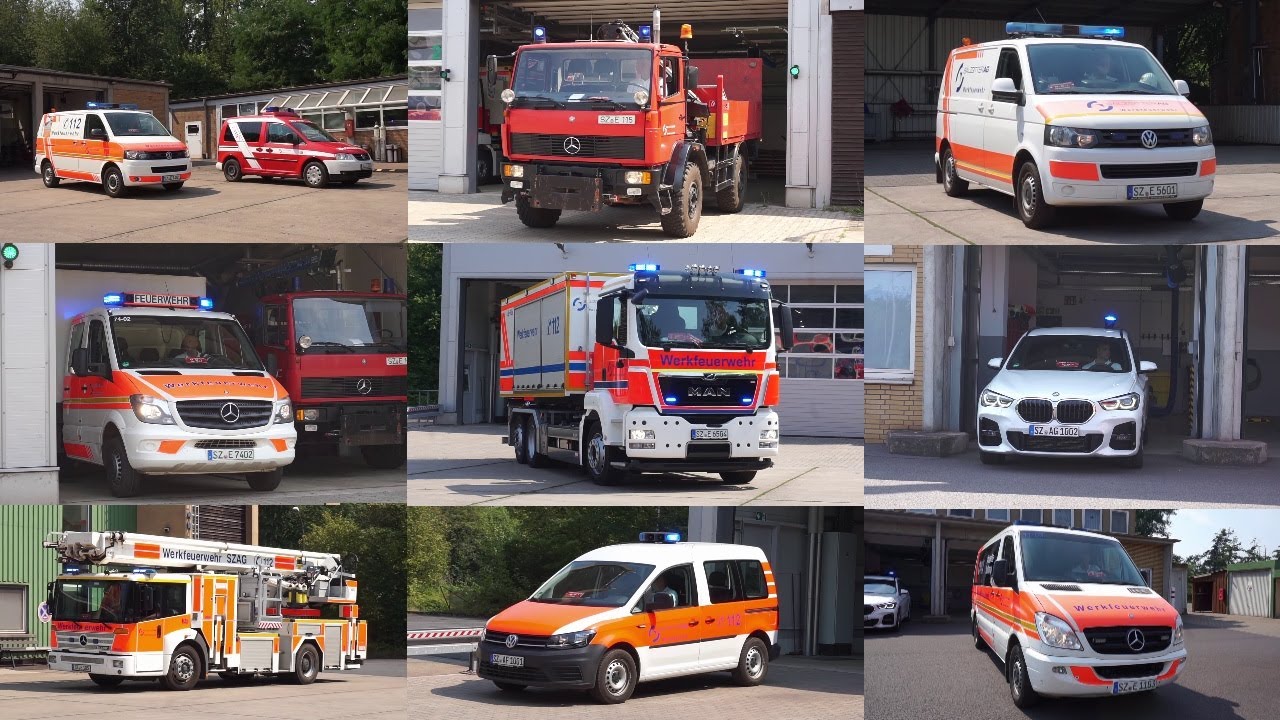 [Blaulichtfahrten beim Fotoshooting] Einsatzfahrzeuge der Werkfeuerwehr Salzgitter AG