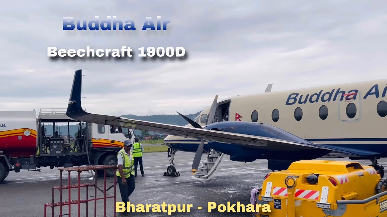 Buddha Air Beechcraft 1900D | Bharatpur to Pokhara flight | Economy Class Trip Report