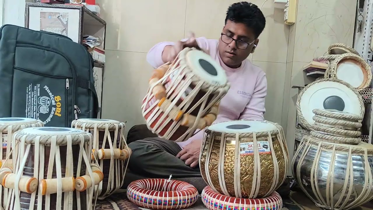 Soni musical kendra professional tabla sound qwality D# F tabla zodi to USA manhor singh 