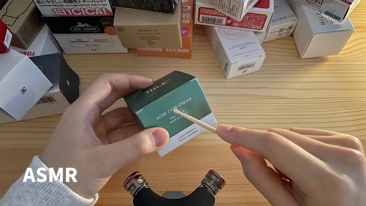 【ASMR｜音フェチ】ゆっくりVer. 箱を開封・タッピング・耳かきで文字をなぞる音。Tapping&Scratching Sounds