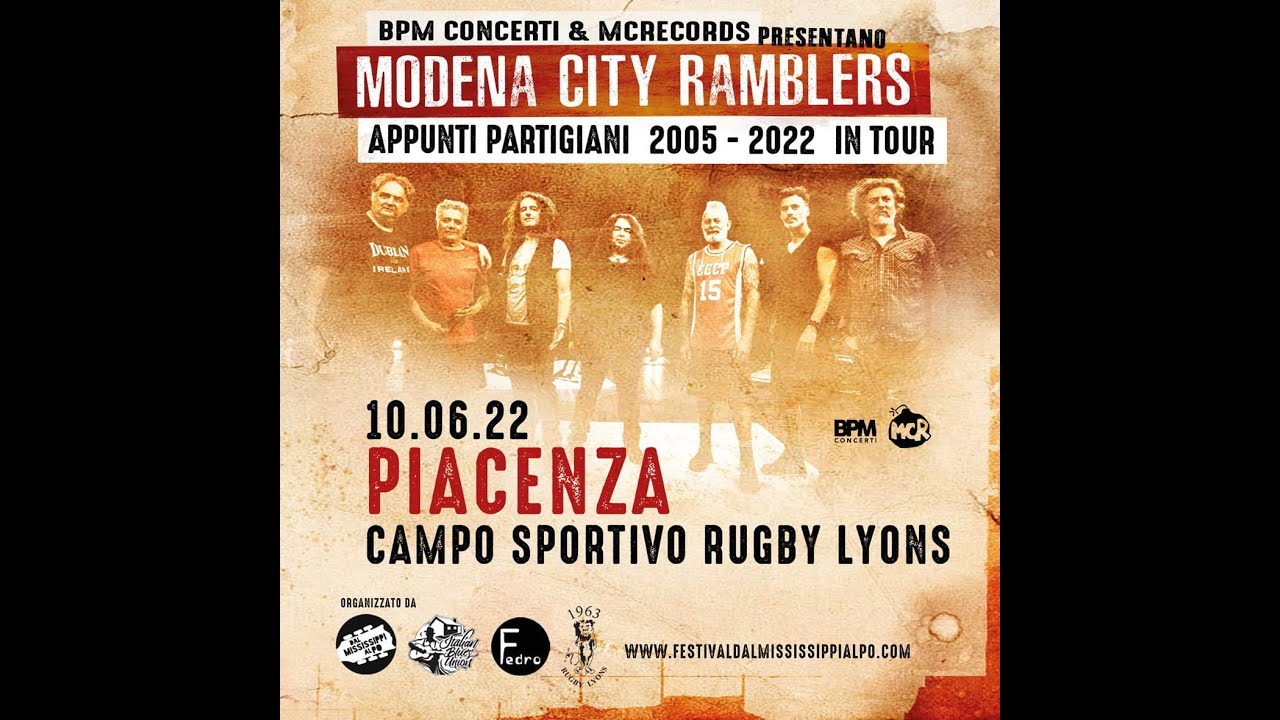 MODENA CITY RAMBLERS IN CONCERTO ( APPUNTI PARTIGIANI 2005-2022 IN TOUR )