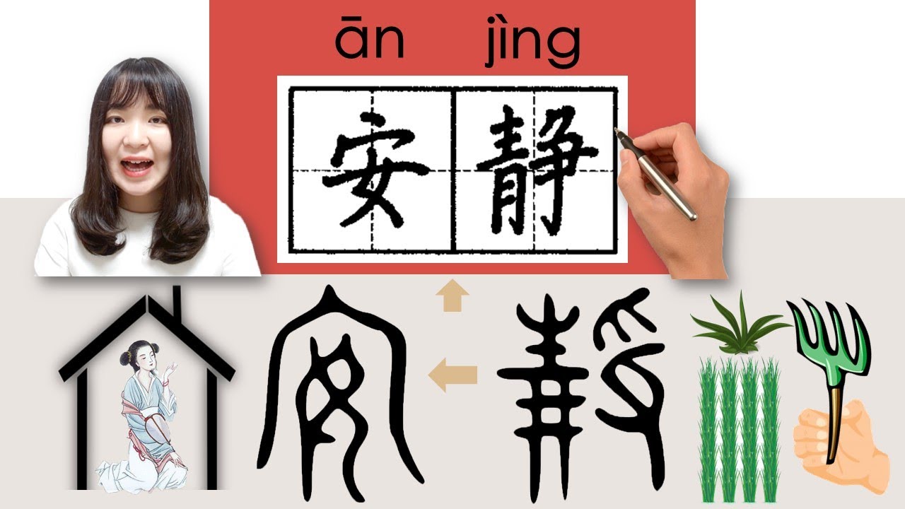 【NEW HSK3】 #hsk3 _安静/安靜/anjing(quiet)How to Pronounce/Say/Write Chinese Vocabulary/Character/Radical