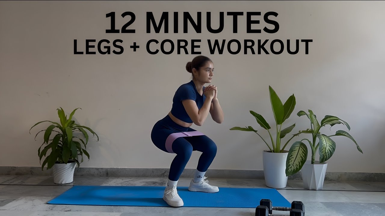 Lower Body + Core Finisher Workout (12 Mins Total!) | Dumbbells & Resistance Band | Fitwithaanchal 