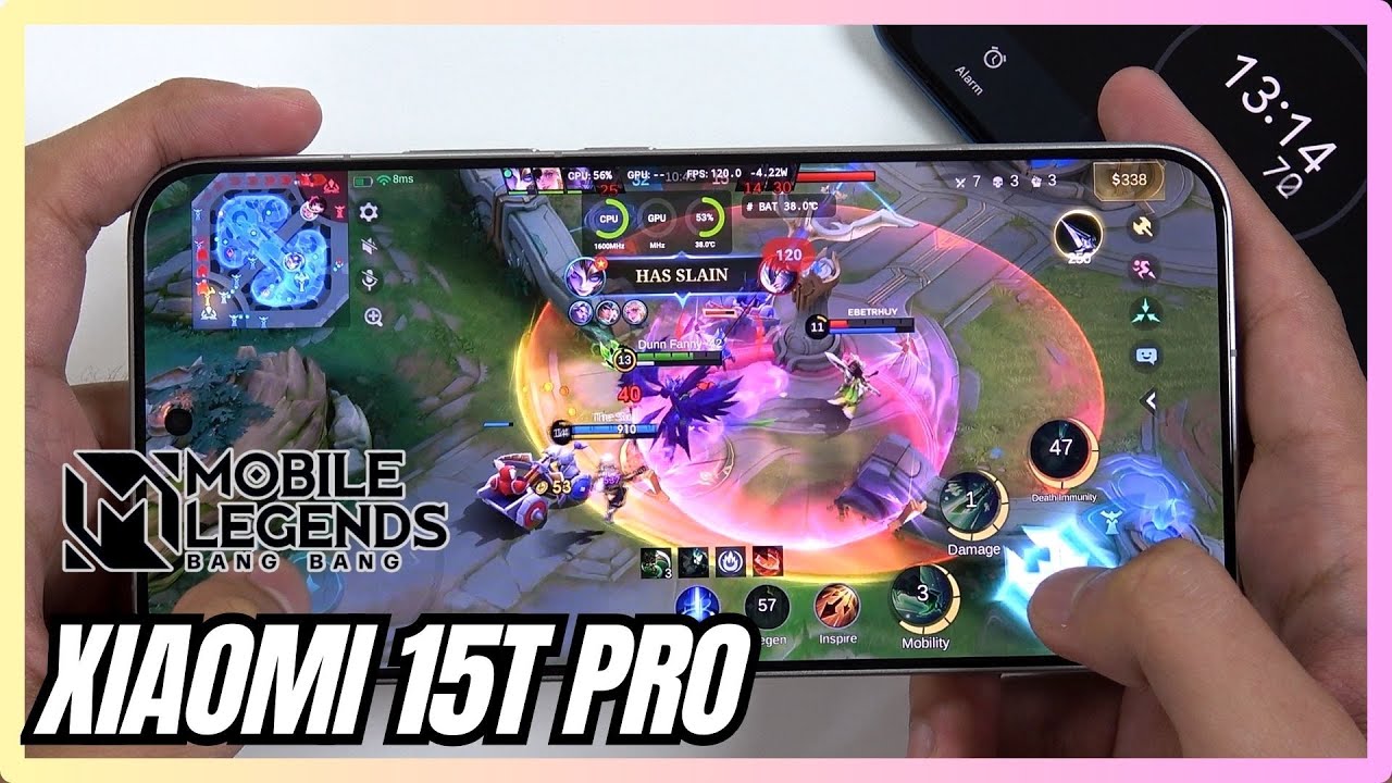 Xiaomi 15T Pro Mobile Legends Gaming test MLBB | Dimensity 9400+, 144Hz Display