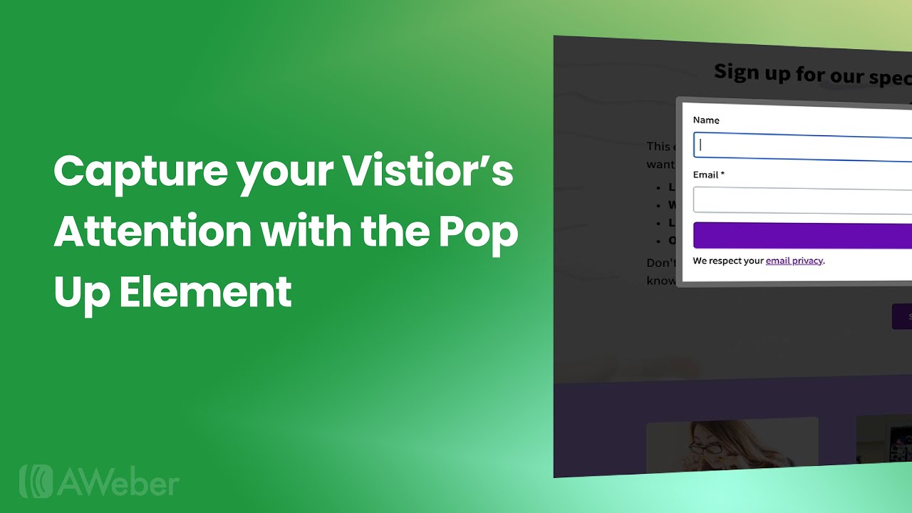Capture landing page visitors with pop ups