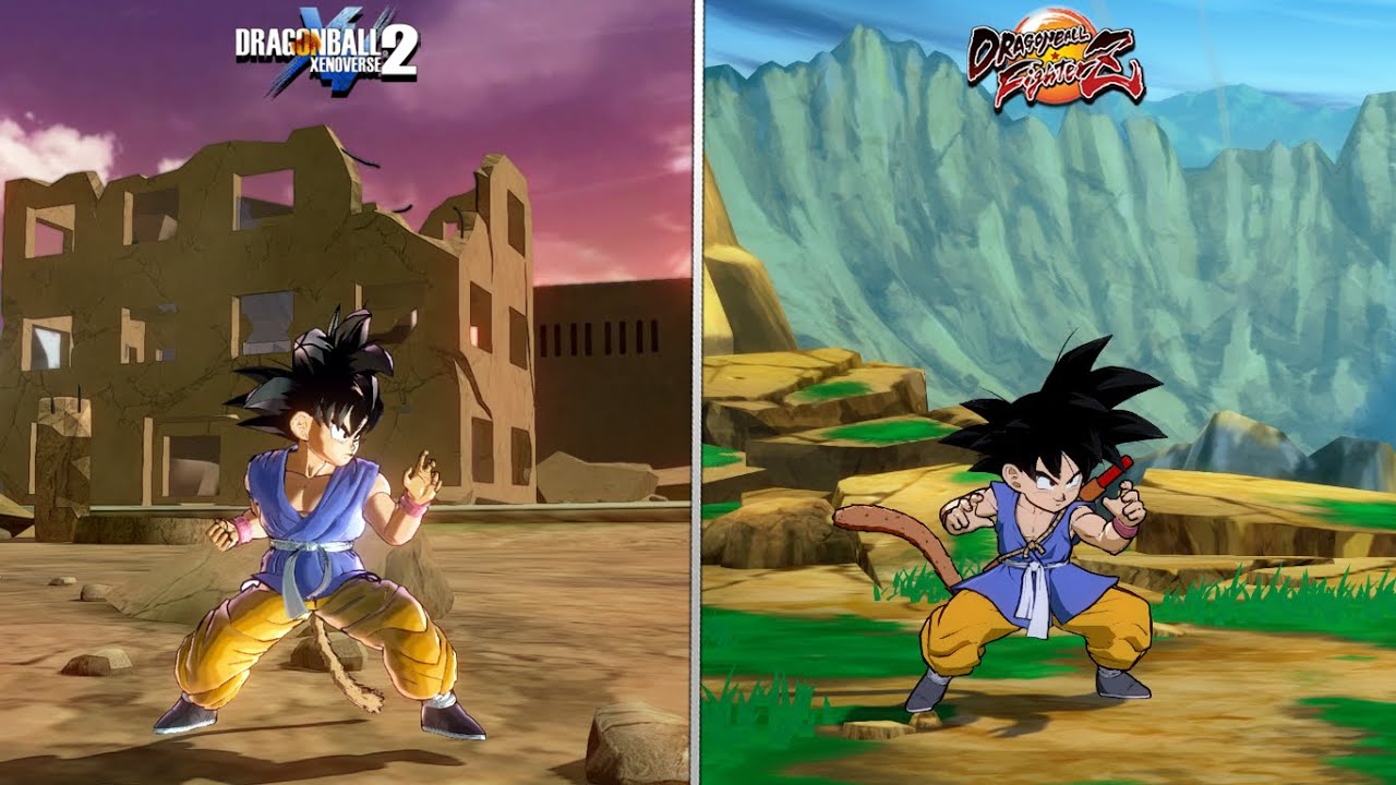 DBXV2 vs DBFZ : GT Goku Special Moves/Attacks Comparison! w/Mods