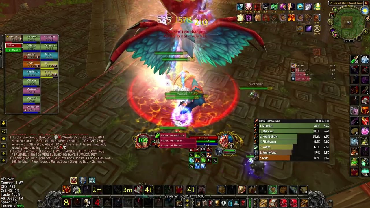 WoW Classic SoD fury warrior pve Zul'Gurub HM 2
