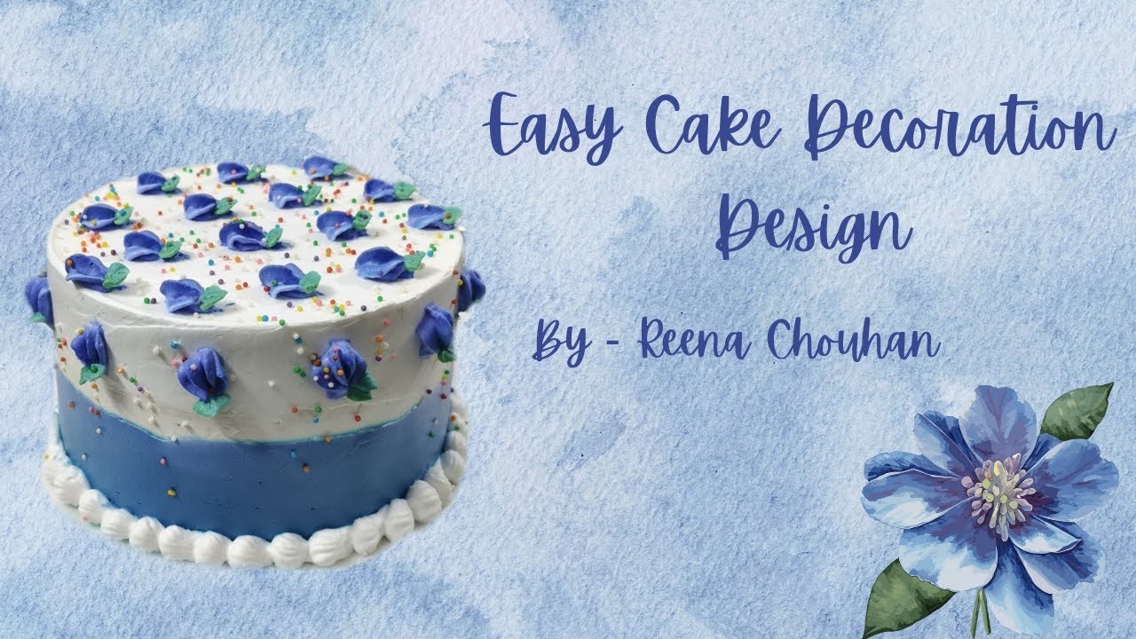 Easy Cake Decoration Design❤️✨Homemade Cake🎂Easy Design For Beginners!💗Aesthetic Vanilla Cake Design