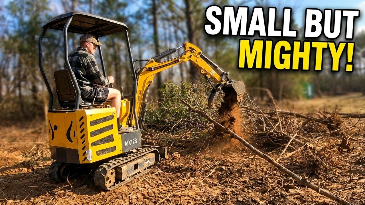 Can A Chinese 1 ton mini Excavator Clear Some Pushed Over Trees?