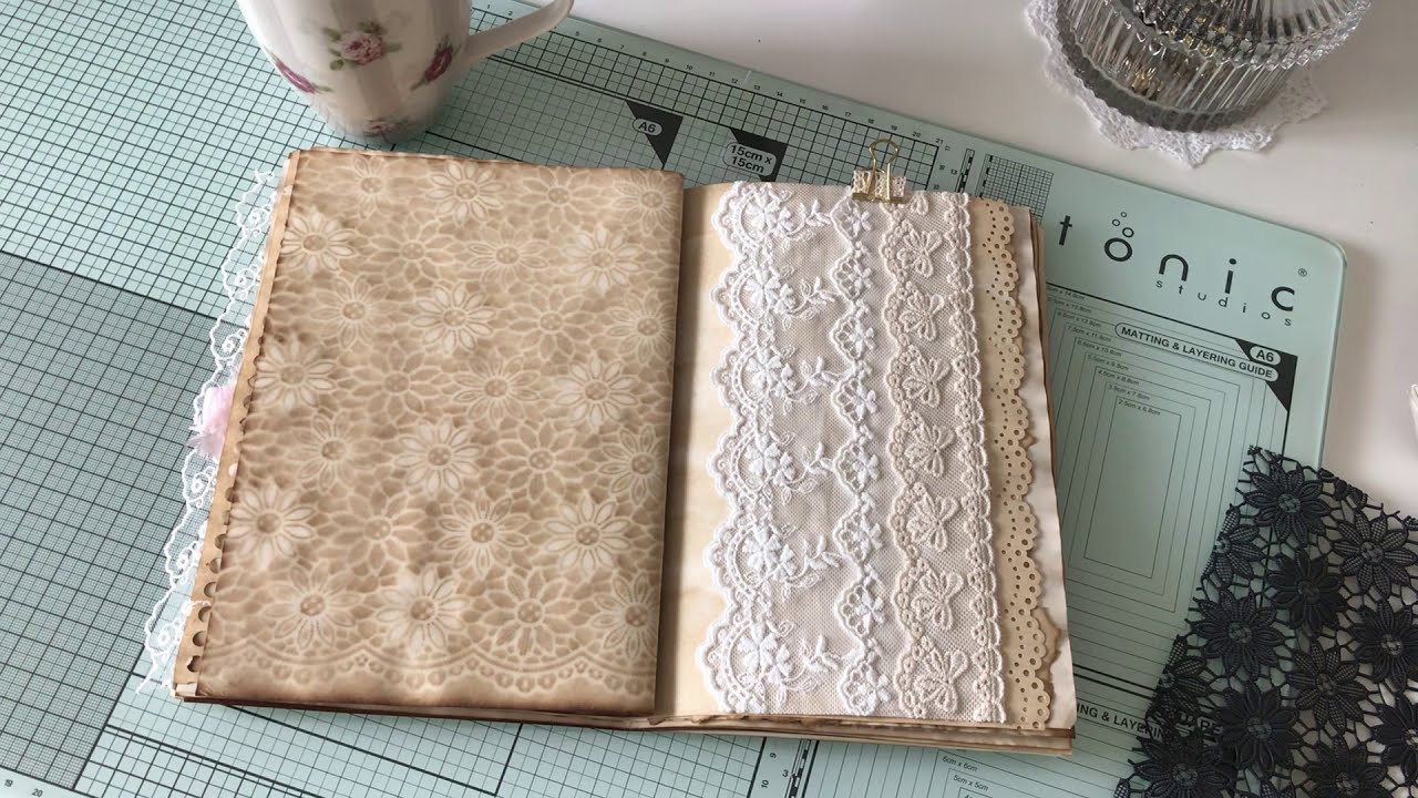 Tuto papier teint avec café et dentelle