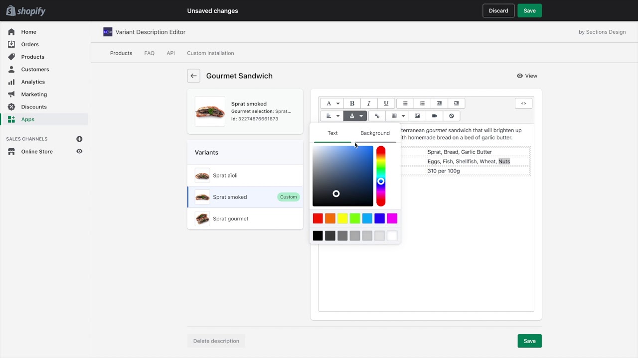 Shopify Variant Description OMG Quick Overview