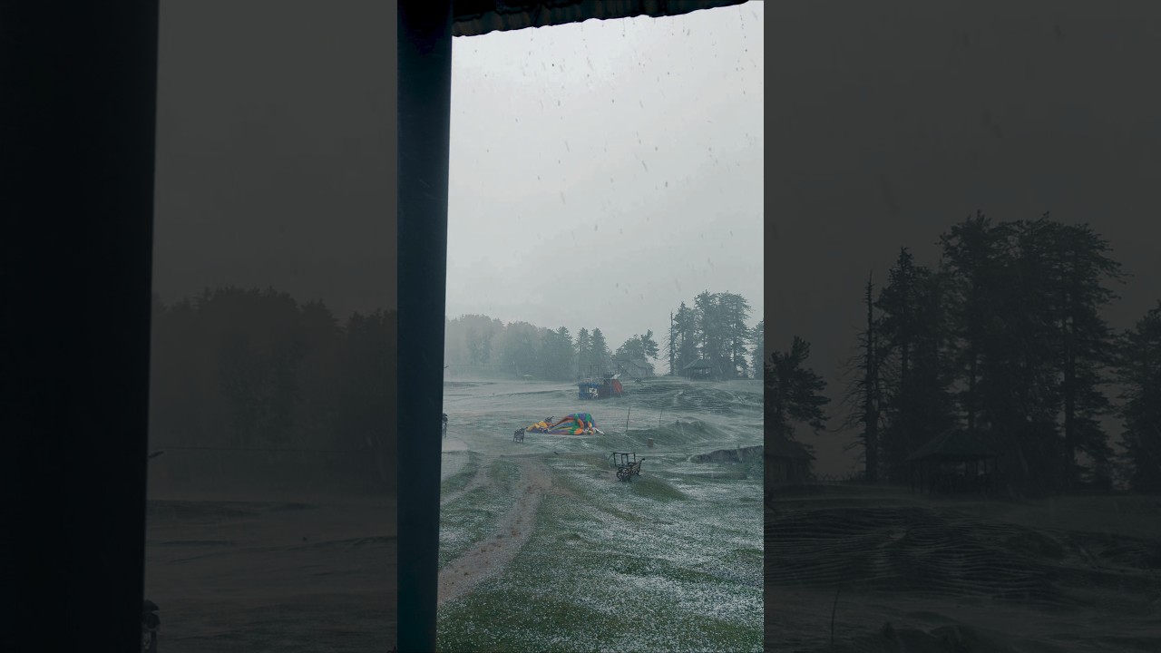 🌨️ Hailstorm at Sanasar | Nature's Power in Jammu & Kashmir 🏔️ #shorts #islamicshorts #hailstorm
