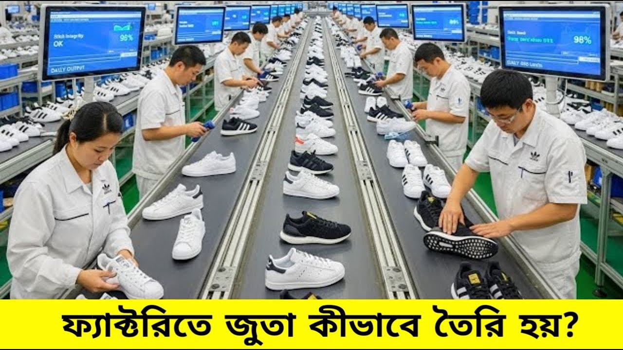 How Shoes Are Made in Factory 🏭  জুতা তৈরির পুরো প্রক্রিয়া |  Factory Inside Documentary