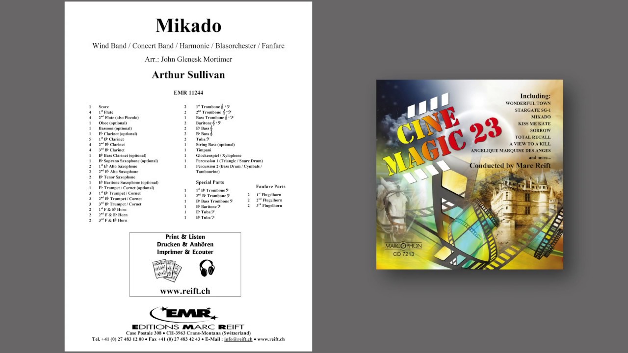 Editions Marc Reift –  Arthur Sullivan: Mikado - for Concert Band