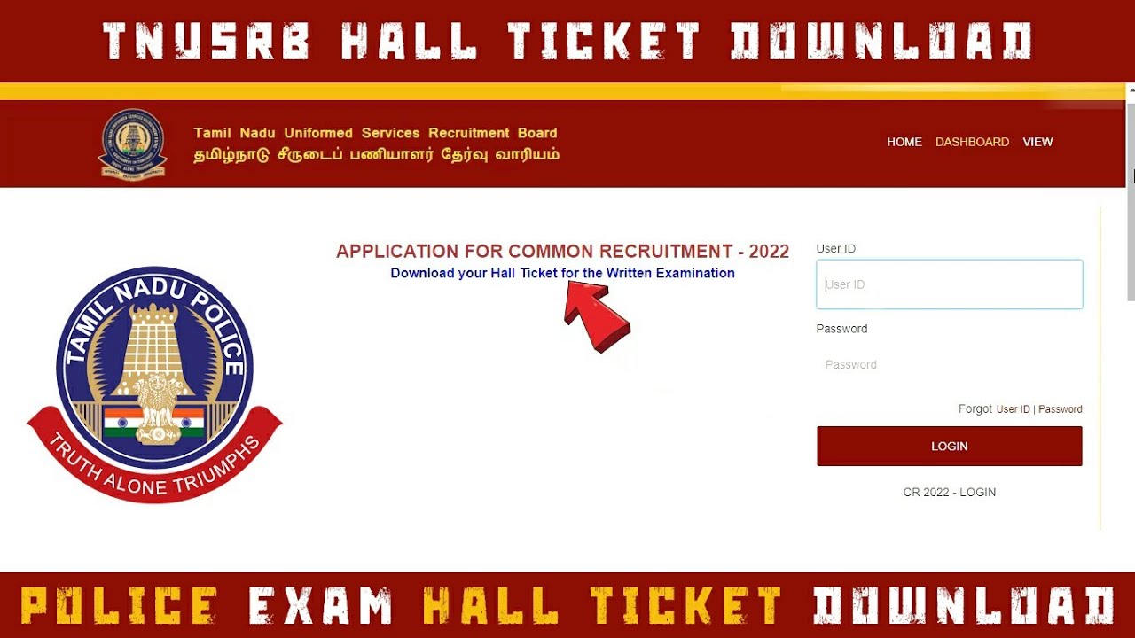 tnusrb pc hall ticket 2022 download pdf
