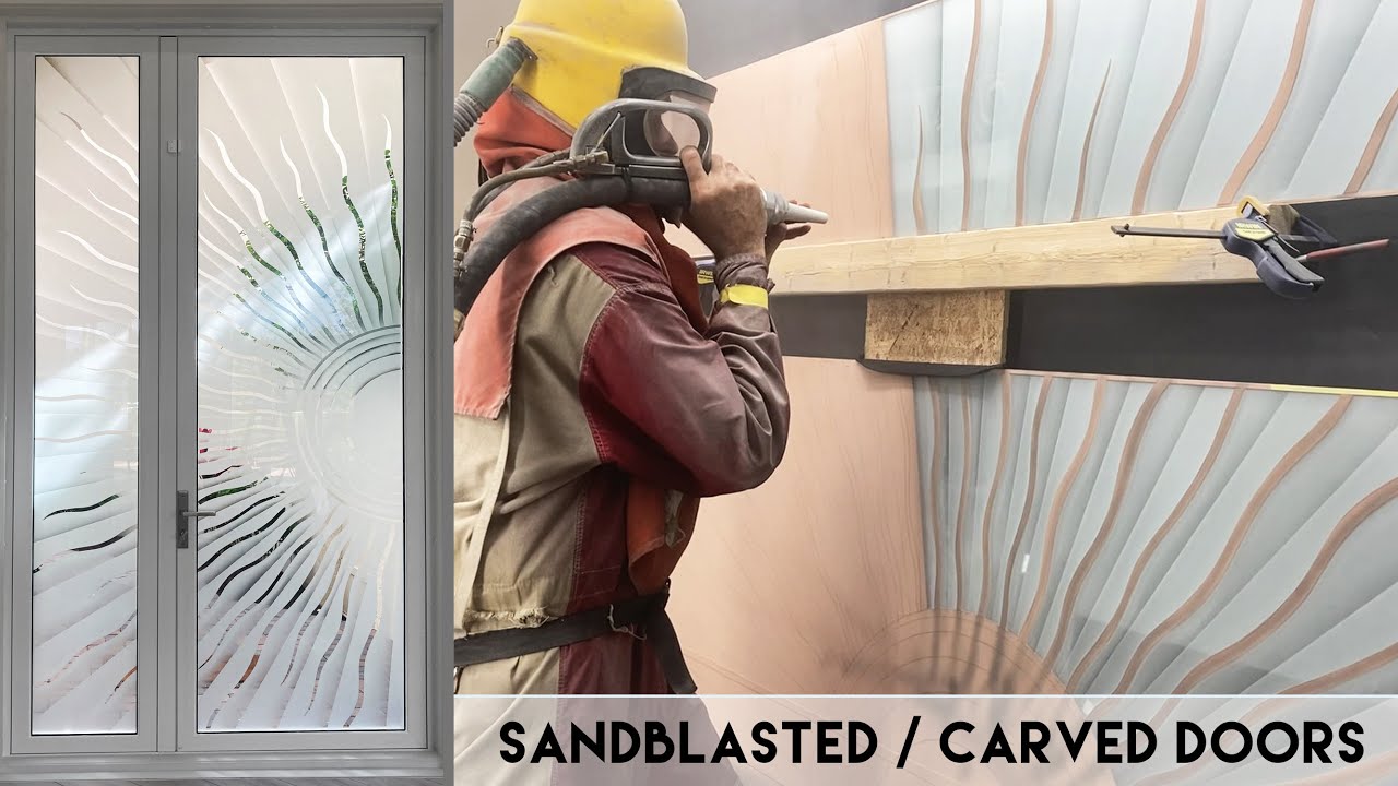 Etched Glass Door Panels – Artistically Carved Impact Resistant Glass Entrance