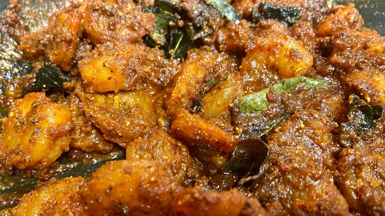 Mangalore Style Special Prawns Ghee Roast Recipe in Malayalam