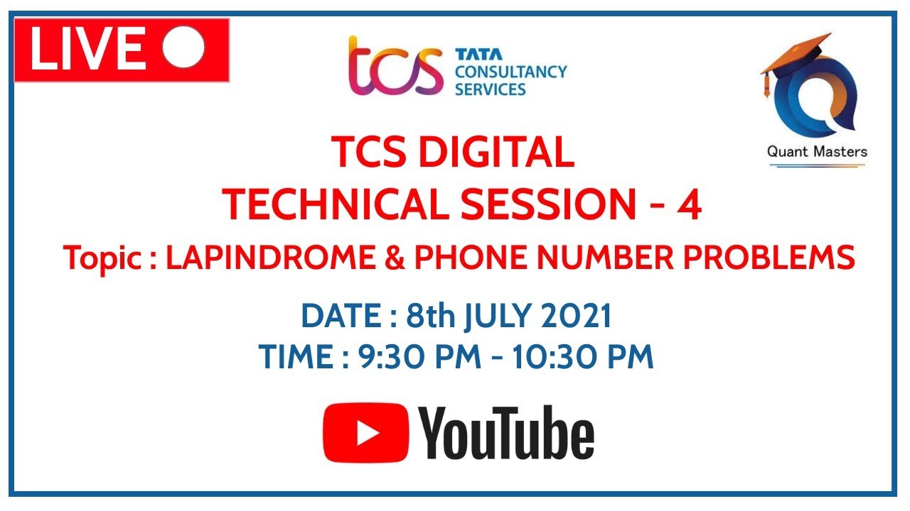 TCS DIGITAL 2021 | LIVE TECHNICAL TRAINING SESSION - 4 #tcsdigital