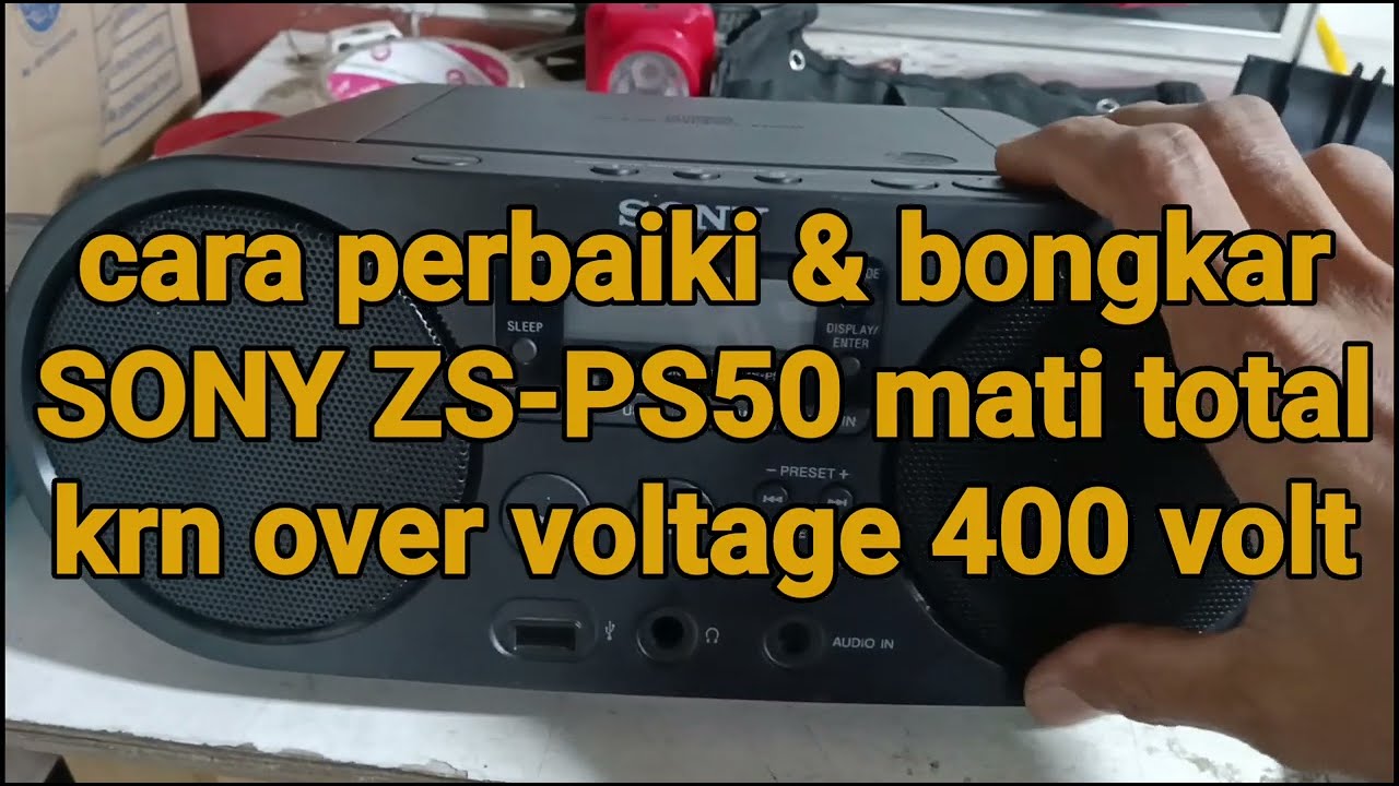 Как отремонтировать и разобрать неисправный SONY ZS-PS50 из-за перенапряжения 400 В переменного тока