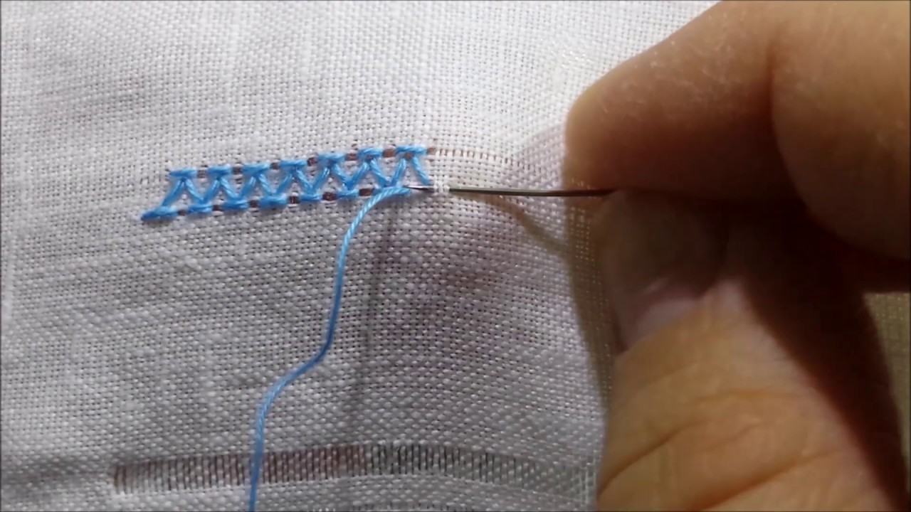 Bordura con punto fantasia - Tutorial ricamo a mano Fancy stitch border - Hand embroidery tutorial
