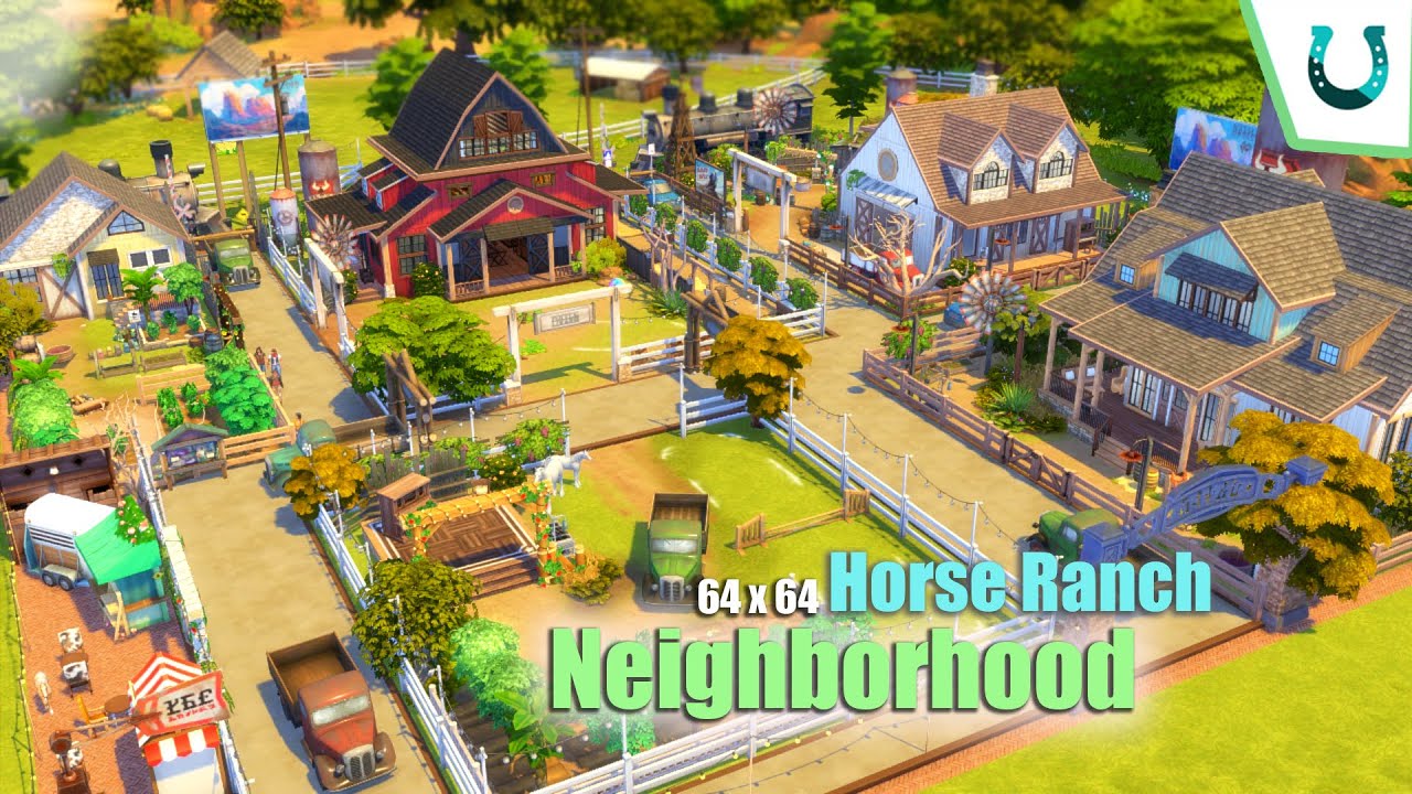 HORSE RANCH neighborhood 🐎 - Sims 4 Speed build : Horse Ranch