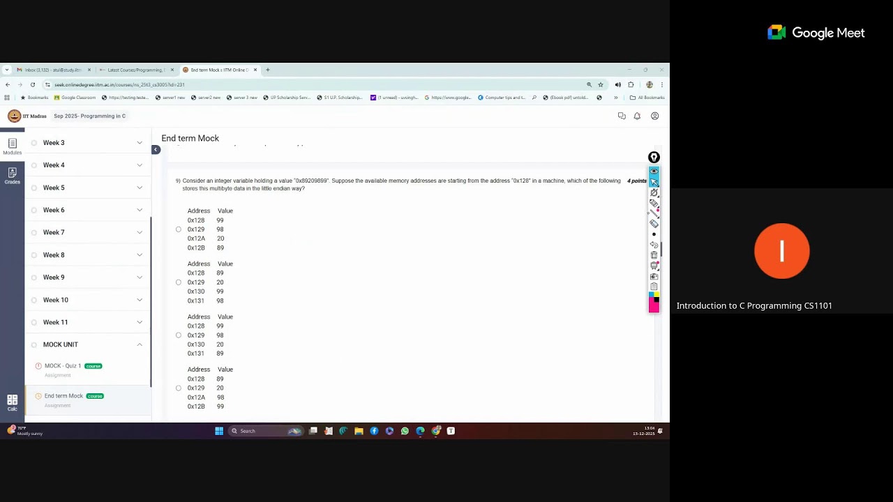 C Programming - End Term Revision Session-1 (Week 3 to 6)