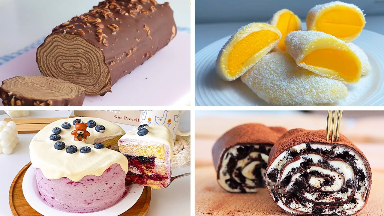 ASMR|Creative Blueberry Cake & Chocolate Mille Crepe Roll|Creative Recipes|Cake Story|Cooking
