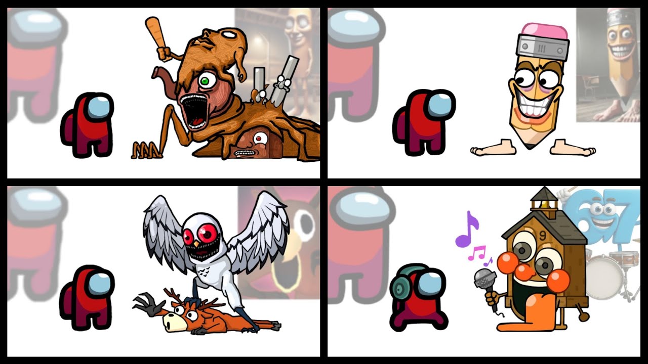 Mini Crewmate Kills Italian Brainrot Characters - Part 1-4 | Among Us