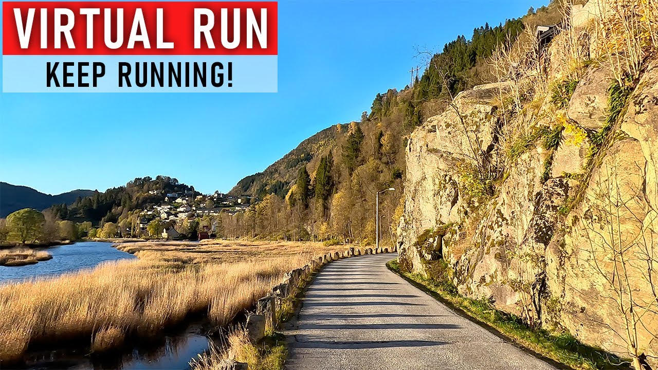 Virtual Run - Beautiful Colors, Fall In Norway | Treadmill Workout | Running Videos