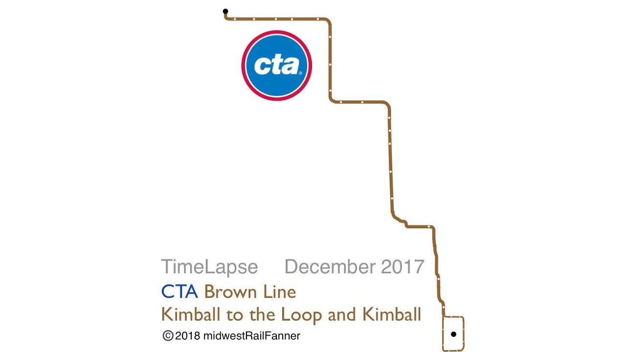 (4K) [TimeLapse] CTA Brown Line, Kimball - the Loop - Kimball, December 2017
