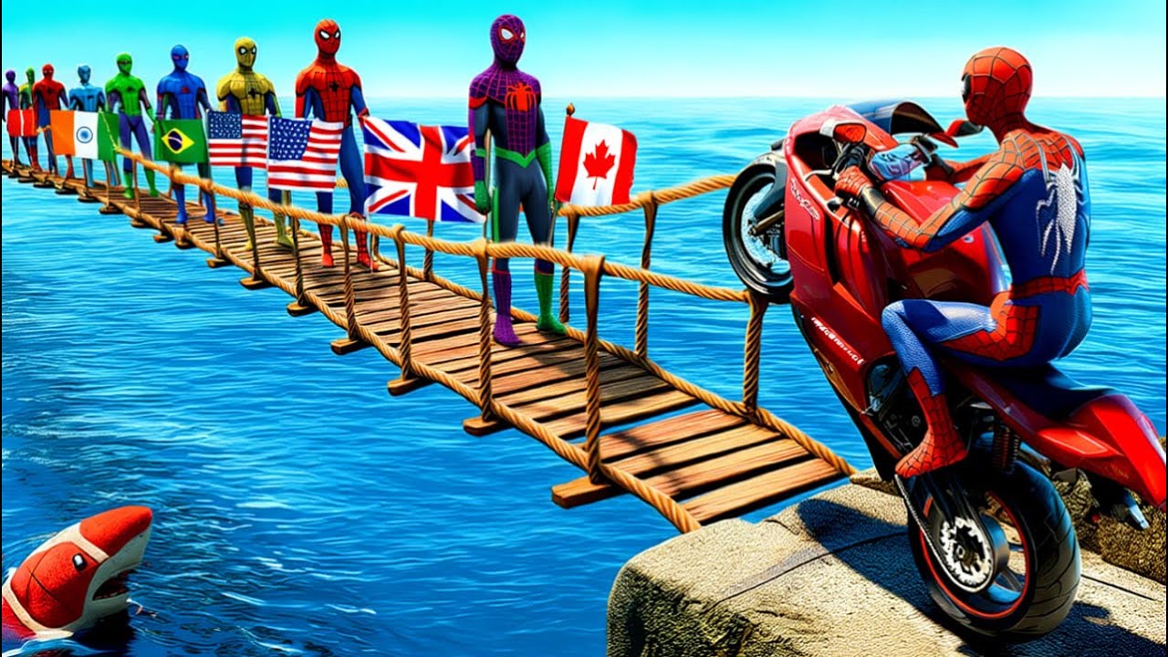الرجل العنكبوت انقاذ باتمان Spider-Man Rescue batman vs iron man vs venom funny Game GTA 5 superhero