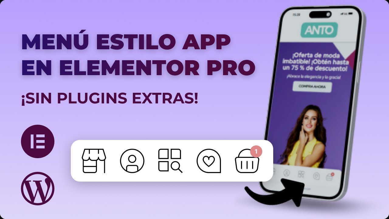¡Crea un Menú Tipo App Móvil en WordPress con Elementor Pro! 🚀 Fácil y Rápido