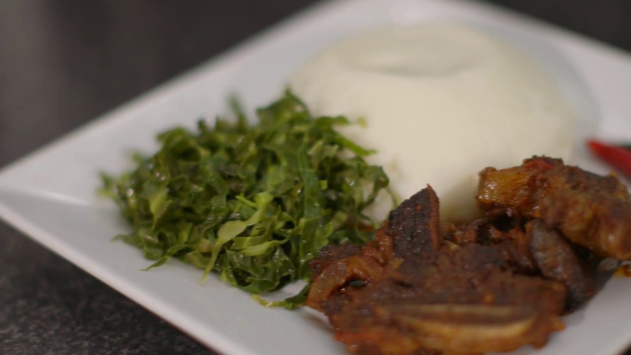 Sadza - Beef Stew & Spring Greens
