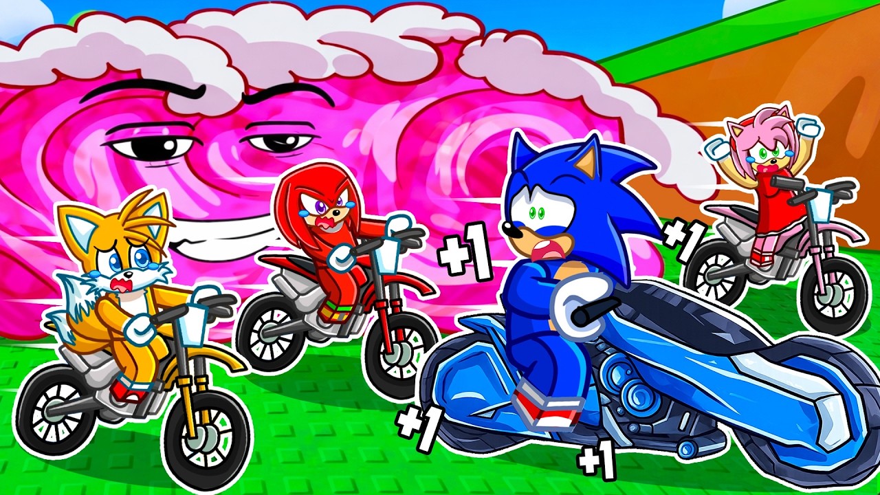Usé una MOTO de HACKER para ESCAPAR DEL TSUNAMI en Roblox!