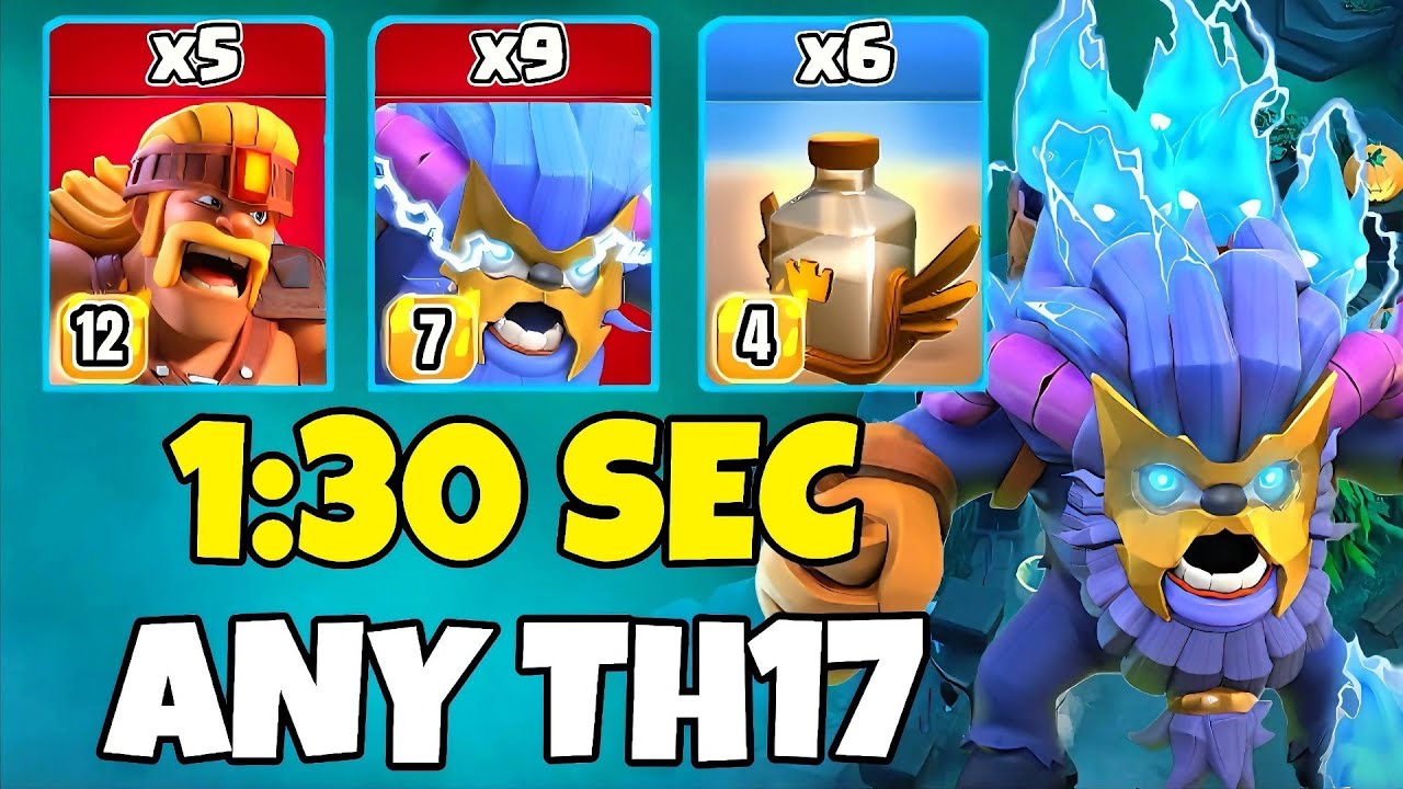 TH17 Super Yeti + x6 Revive Spell Attack Strategy | TH17 Attack Strategies (Clash of Clans)