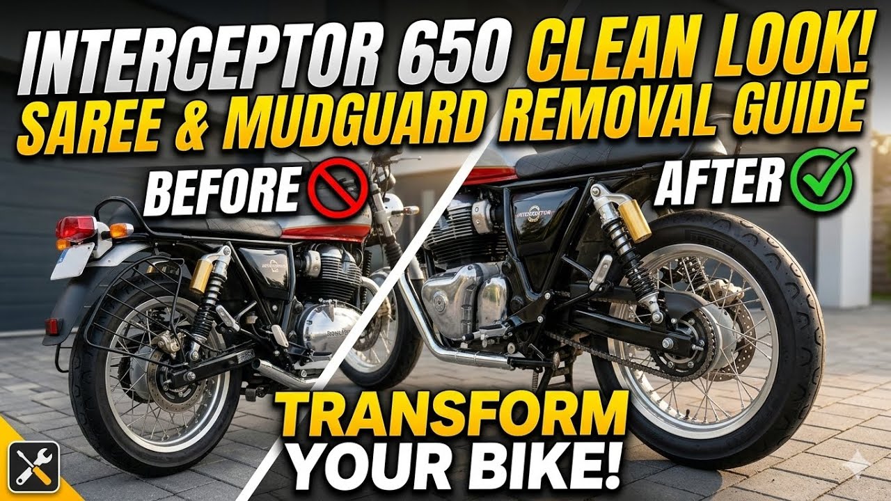 How to Remove Saree Guard & Rear Mudguard | Royal Enfield Interceptor 650